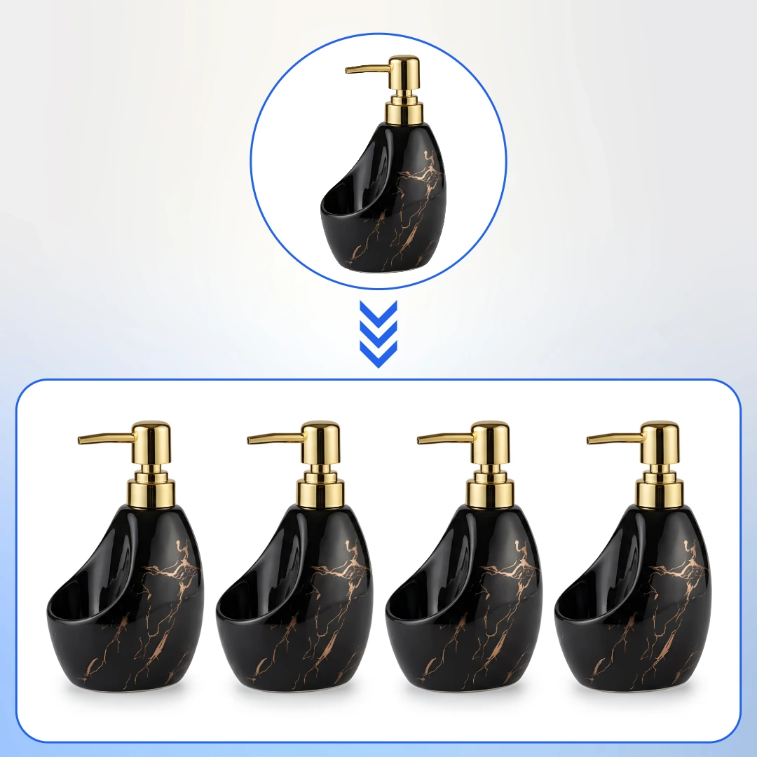 Example AI generated pack of 3 product bundle of blue cosmetic pump bottles on a clean white background with reflection, created by AfterTaken